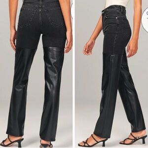 Abercrombie & Fitch The 90's Straight High Rise Mix  Black  Jeans 25/0